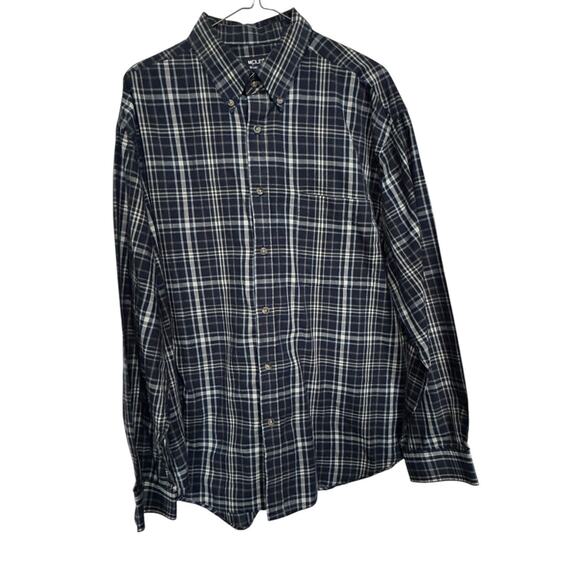 Puritan Large Long Sleeve Mens Shirt Button Down Collar Plaid Office Career Dad - Picture 1 of 8